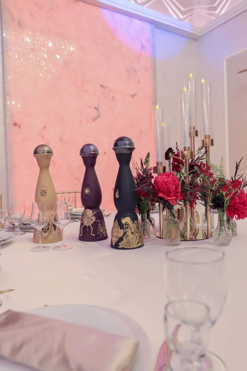Elegant candelabra table setting at Nur One Banquet Hall